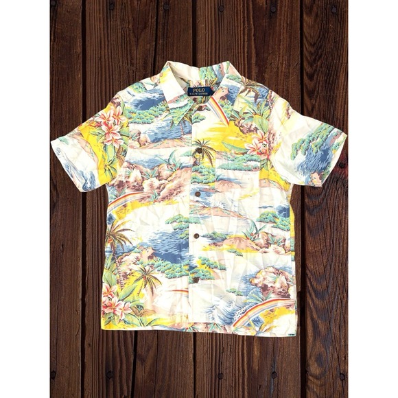 Polo Ralph Lauren Camp Shirt Mens S Palm Trees Hawaiian 100% Viscose NWT $125 - Picture 1 of 9